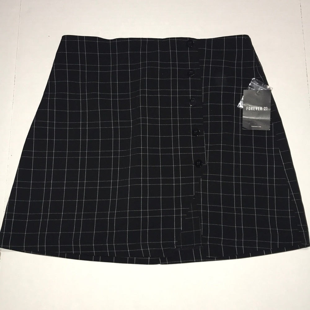 Cute F21 Plaid Button Skirt L